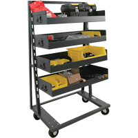 Single-Sided Heavy Duty A-Frame Cart with 4 Large Lipped Trays, 38" x 25" x 63", 2500 lbs. Capacity Pathway Supply LP