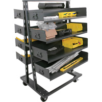 Double-Sided Heavy Duty A-Frame Cart with 8 Large Trays, 38" x 30" x 63", 2500 lbs. Capacity Pathway Supply LP