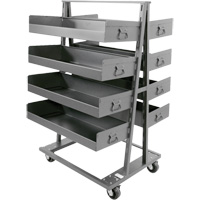 Double-Sided Heavy Duty A-Frame Cart with 8 Large Lipped Trays, 38" x 30" x 63", 2500 lbs. Capacity Pathway Supply LP