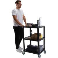 Chariot utilitaire avec tablette plate, 3 tiers, 18-1/8" x 37-3/8" x 27-3/4", Capacit&eacute; 330 lb Pathway Supply LP
