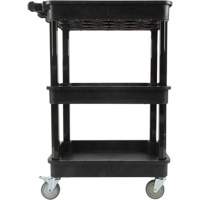 Chariot utilitaire avec tablette &agrave; bordure profonde, 3 tiers, 19" x 39-1/2" x 28-1/4", Capacit&eacute; 330 lb Pathway Supply LP