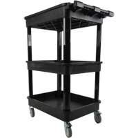Chariot utilitaire avec tablette &agrave; bordure profonde, 3 tiers, 19" x 39-1/2" x 28-1/4", Capacit&eacute; 330 lb Pathway Supply LP