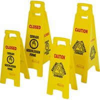 Wet Floor Safety Signs, Quadrilingual with Pictogram Pathway Supply LP