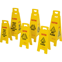 Wet Floor Safety Signs, Quadrilingual with Pictogram Pathway Supply LP