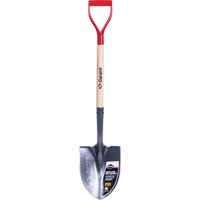 Pro Round Point Shovel, Tempered Steel Blade, Wood, D-Grip Handle Pathway Supply LP
