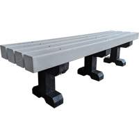Park Bench, Recycled Plastic, 72" L x 17" W x 17" H, Grey Pathway Supply LP