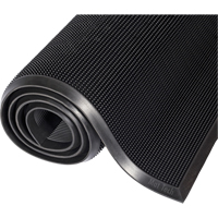 Mat-A-Dor Mat, Rubber, Scraper Type, Finger Tip Style Pattern, 2' x 2-2/3', Black Pathway Supply LP