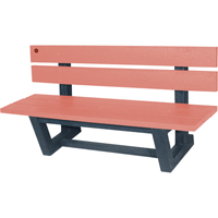 Outdoor Park Benches, Recycled Plastic, 60" L x 22-13/16" W x 29-13/16" H, Redwood Pathway Supply LP