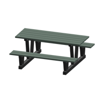 Recycled Plastic Outdoor Picnic Tables, 72" L x 60-5/16" W, Grey Pathway Supply LP