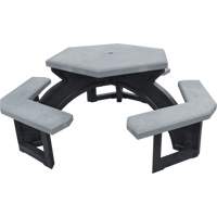 Recycled Plastic Hexagon Picnic Tables, 78" L x 78" W, Grey Pathway Supply LP