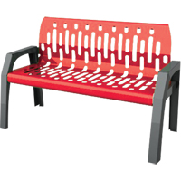 Stream Benches, Steel, 48" L x 25" W x 34" H, Red Pathway Supply LP