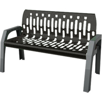 Stream Benches, Steel, 48" L x 25" W x 34" H, Black Pathway Supply LP