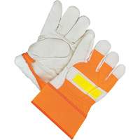 Classic High-Visibility Fitter Gloves, One Size, Grain Cowhide Palm, Acrylic-Pile Inner Lining Pathway Supply LP
