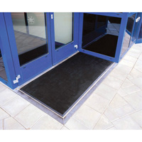 Gritstop Fingermat Matting, Rubber, Scraper Type, Textured Pattern, 2' x 2-2/3', Black Pathway Supply LP