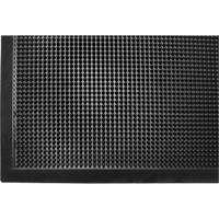 Gritstop Fingermat Matting, Rubber, Scraper Type, Textured Pattern, 2' x 2-2/3', Black Pathway Supply LP