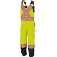 5041BB Waterproof Quilted Bib Pants, Polyester, Large, High Visibility Lime-Yellow Pathway Supply LP