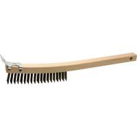 Scratch Brush With Scraper, Steel, 3 x 19 Wire Rows, 13" Long Pathway Supply LP