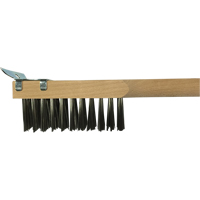 Scratch Brush With Scraper, Stainless Steel, 3 x 10 Wire Rows, 20" Long Pathway Supply LP