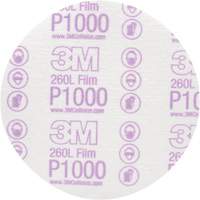 Hookit Finishing Film Disc, 6" Dia., P1000 Grit, Aluminum Oxide, Film Pathway Supply LP