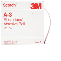 Scotch&reg; A-3 Electrician's Abrasive Roll, Aluminum Oxide, 1" W x 75' L, 120 Grit Pathway Supply LP