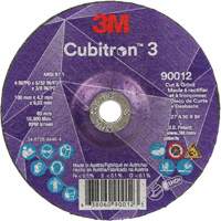 Cubitron 3 Cut and Grind Wheel, 4" x 5/32", 3/8" Arbor, Type 27, 36 Grit, Ceramic Pathway Supply LP