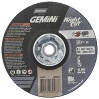 Gemini RightCut Right Angle Cut-Off Wheel, 6" x 0.045", 5/8"-11 Arbor, Type 27/42, Aluminum Oxide, 10185 RPM Pathway Supply LP