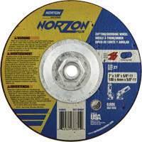 NorZon Plus SGZ  Grinding & Cutting Wheel, 7" x 1/8", 5/8"-11 Arbor, Type 27, Ceramic Alumina Pathway Supply LP