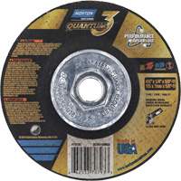 Quantum3 SG Grinding Wheel, 4-1/2" x 1/4", 5/8"-11 Arbor, Ceramic Alumina, Type 27 Pathway Supply LP
