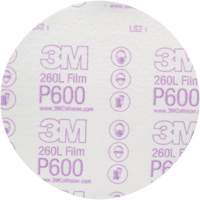 Hookit Finishing Film Abrasive Disc 260L 00971, 6" Dia., P600 Grit, Aluminum Oxide Pathway Supply LP