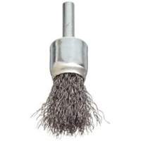 Brosse &agrave; fils cr&ecirc;p&eacute;s avec moyeu, 3/4", Fils 0,006", Tige 1/4" Pathway Supply LP