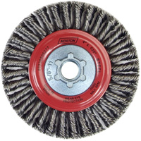 Brosse &agrave; fils nou&eacute;s pour cordons de soudure pour meuleuse angulaire, Dia. 4", Fils 0,02", Arbre 5/8"-11, Acier Pathway Supply LP