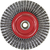 Brosse &agrave; fils nou&eacute;s pour cordons de soudure pour meuleuse angulaire, Dia. 6", Fils 0,02", Arbre 5/8"-11, Acier Pathway Supply LP