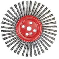 Brosse &agrave; fils nou&eacute;s pour cordons de soudure, Dia. 12", Fils 0,035", Arbre 1", Acier Pathway Supply LP