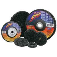 Disque &agrave; moyeu d&eacute;port&eacute; non tiss&eacute; pour d&eacute;capage rapide Bear-Tex, 4-1/2" dia., Grain Extra grossier, Carbure de silicium Pathway Supply LP
