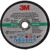 General Purpose Cut-Off Wheel, 01987, 3" x 0.04"/1/32", 3/8" Arbor, Aluminum Oxide Pathway Supply LP