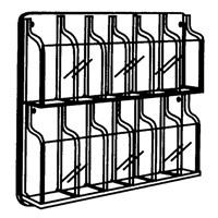 Literature Displays, Wall Mount, 9 Slots, Plastic, 30" W x 2" D x 36-7/8" H Pathway Supply LP