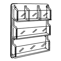 Literature Displays, Wall Mount, 9 Slots, Plastic, 30" W x 2" D x 36-7/8" H Pathway Supply LP