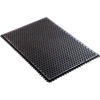 Syst&egrave;me de tapis anti-fatigue emboîtable en caoutchouc conducteur, Caoutchouc, 2' la c, 3' lo, 1/2" &eacute;paisseur, Noir Pathway Supply LP