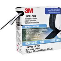 Dual Lock Reclosable Fastener, Self-Mating, 4.9 yds x 1", Adhesive, Black Pathway Supply LP
