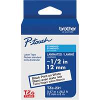 Cartouches de ruban Tze, 12 mm x 26-1/4', Noir sur blanc Pathway Supply LP