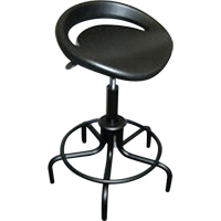6000 Series Oversized Stool, Stationary, Adjustable, 25" - 30", Polyurethane Seat, Black Pathway Supply LP