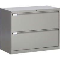 Lateral Filing Cabinet, Steel, 2 Drawers, 36" W x 18" D x 27-7/8" H, Grey Pathway Supply LP