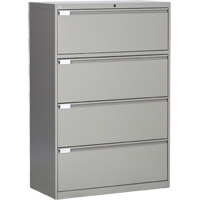 Lateral Filing Cabinet, Steel, 4 Drawers, 36" W x 18" D x 53-3/8" H, Grey Pathway Supply LP