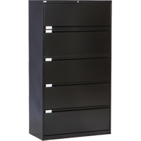 Lateral Filing Cabinet, Steel, 5 Drawers, 36" W x 18" D x 65-1/2" H, Black Pathway Supply LP