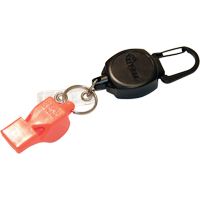 Self Retracting ID Badge and Key Reel with Whistle, Zinc Alloy Metal, 24" Cable, Carabiner Attachment Pathway Supply LP