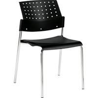 Armless Stacking Chair, Plastic, 33" High, 300 lbs. Capacity, Black Pathway Supply LP