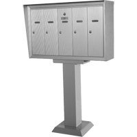 Single Deck Mailboxes, Pedestal -Mounted, 16" x 5-1/2", 3 Doors, Aluminum Pathway Supply LP