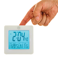 Desktop Clock, Digital, Battery Operated, 3.6" W x 1.5" D x 3.6" H, White Pathway Supply LP