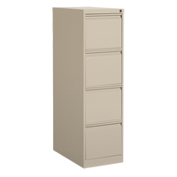Vertical Filing Cabinet, Steel, 4 Drawers, 15-1/7" W x 25" D x 52" H, Beige Pathway Supply LP