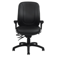 Overtime High Back Chair, Leather, Black, 300 lbs. Capacity Pathway Supply LP